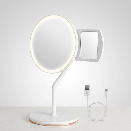 5X Magnifying LED Makeup Vanity Mirror – Dimmable 3-Color Lights