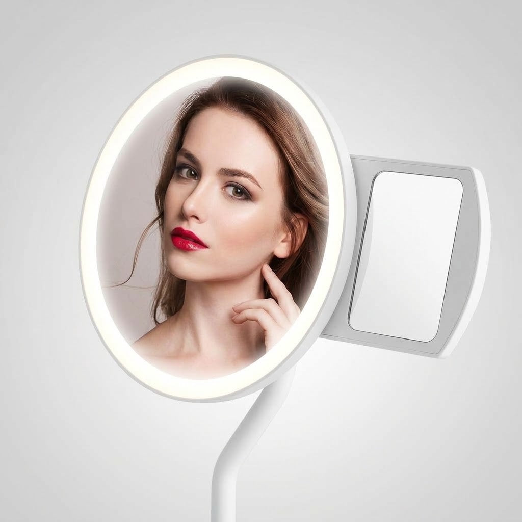 5X Magnifying LED Makeup Vanity Mirror – Dimmable 3-Color Lights